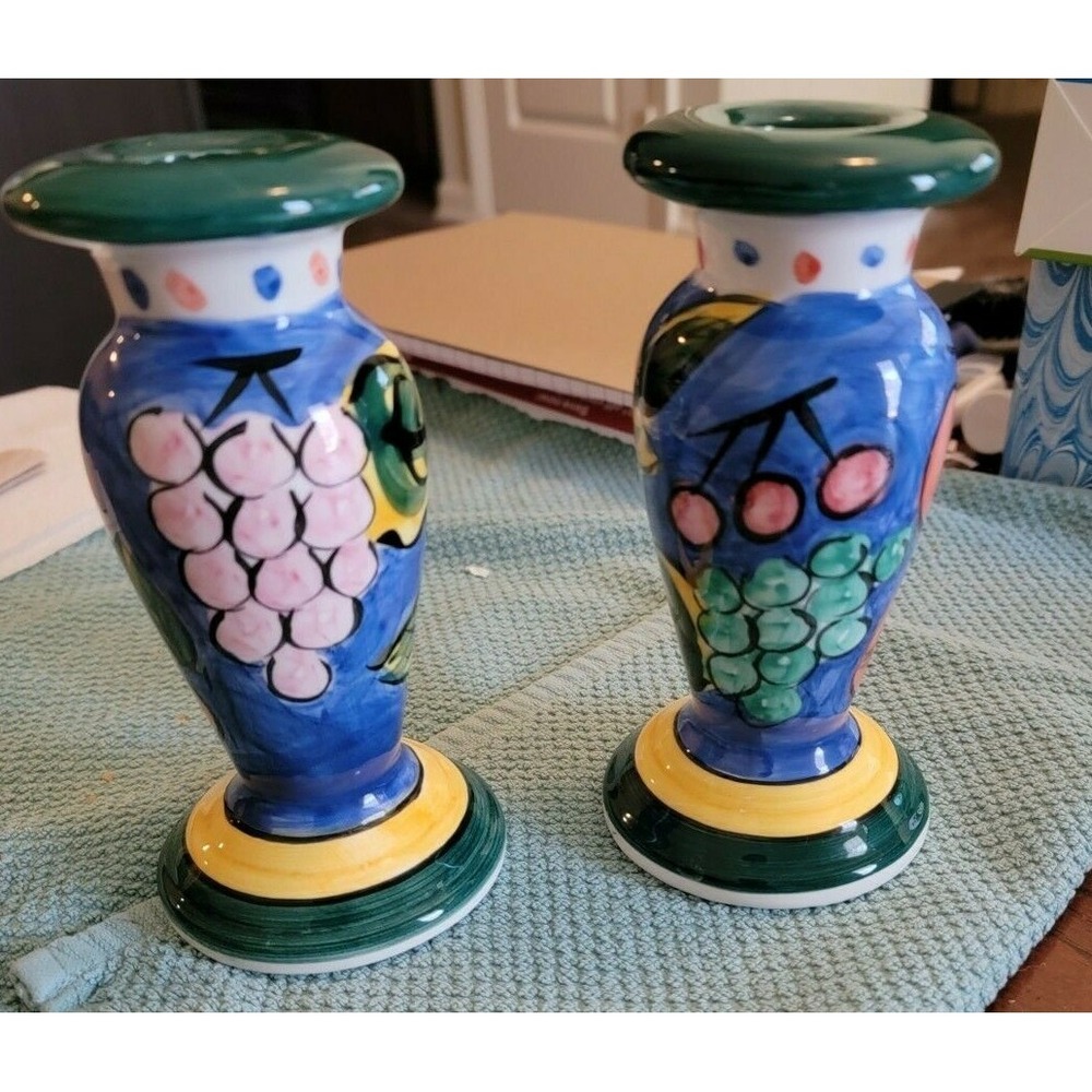 Bella Casa Candle Holders by Ganz Fruits # BC1071 NWT ##